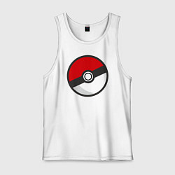 Майка мужская хлопок Pokeball, цвет: белый