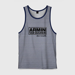 Майка мужская хлопок Armin van Buuren, цвет: синяя тельняшка