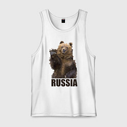 Майка мужская хлопок Russia: Poly Bear, цвет: белый