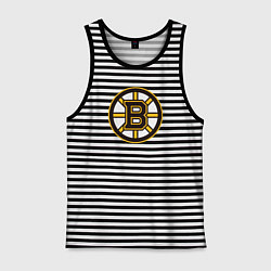 Майка мужская хлопок Boston Bruins, цвет: черная тельняшка