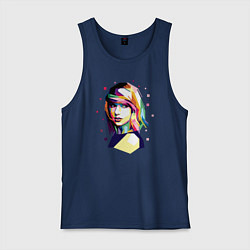 Майка мужская хлопок Taylor Swift Art, цвет: тёмно-синий