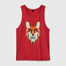 Майка мужская хлопок Дизайнерская лиса, цвет: красный