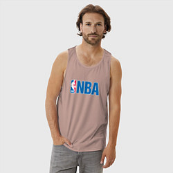 Майка мужская хлопок NBA, цвет: пыльно-розовый — фото 2