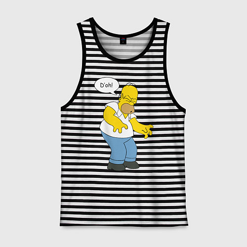 Мужская майка D'oh mood / Черная тельняшка – фото 1