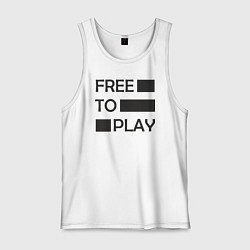 Майка мужская хлопок Free to play, цвет: белый