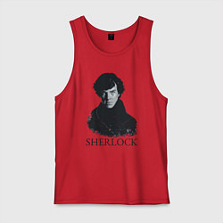 Майка мужская хлопок Sherlock Art, цвет: красный