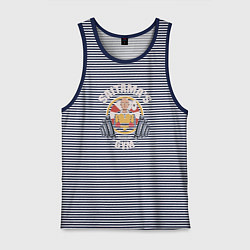 Майка мужская хлопок Saitama's Gym, цвет: синяя тельняшка