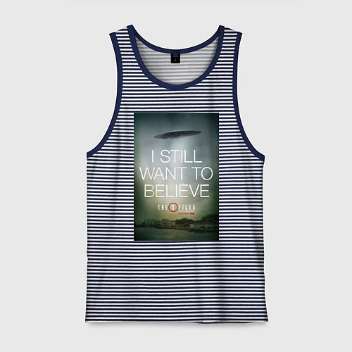 Мужская майка X-Files: Aliens / Синяя тельняшка – фото 1