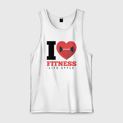 Мужская майка I love Fitness / Белый – фото 1