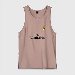 Майка мужская хлопок Real Madrid: Fly Emirates, цвет: пыльно-розовый