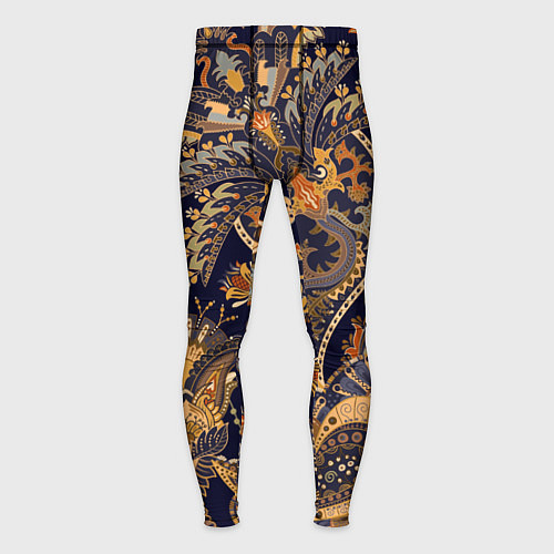 Мужские тайтсы Орнамент пейсли - золотой / 3D-принт – фото 1