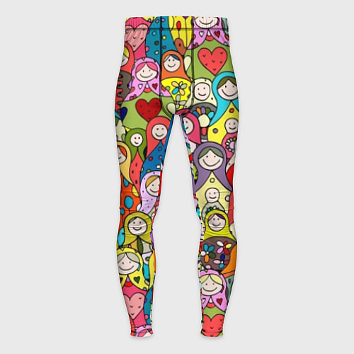 Мужские тайтсы Весёлые матрешки / 3D-принт – фото 1