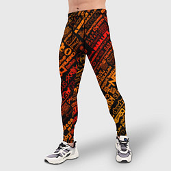 Тайтсы мужские Музыкальные бренды, цвет: 3D-принт — фото 2