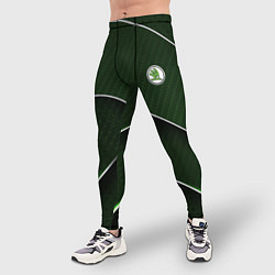 Тайтсы мужские Шкода мини логотип, цвет: 3D-принт — фото 2