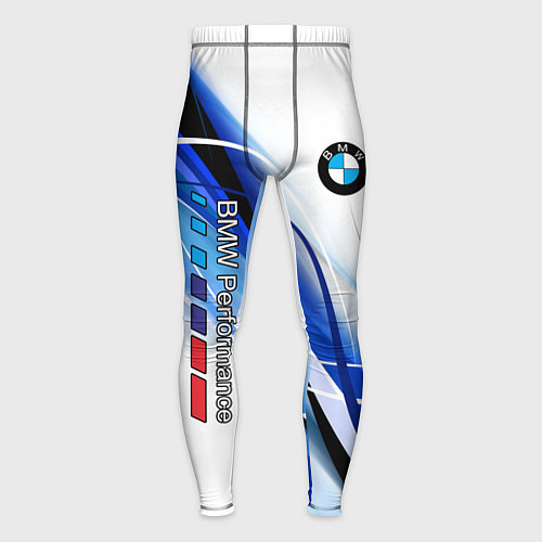 Мужские тайтсы BMW волны - blue-white / 3D-принт – фото 1