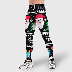 Тайтсы мужские Ho! Ho! Ho!, цвет: 3D-принт — фото 2