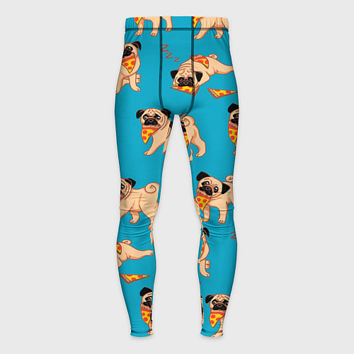 Мужские тайтсы Мопсы с пиццей / 3D-принт – фото 1