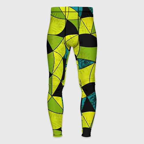 Мужские тайтсы Гранжевый яркий зеленый / 3D-принт – фото 1