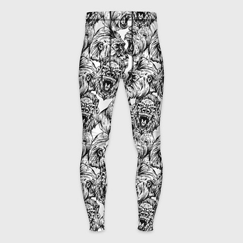 Мужские тайтсы Злые Гориллы - Паттерн / 3D-принт – фото 1