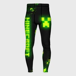 Тайтсы мужские MINECRAFT NEON LOGO CREEPER, цвет: 3D-принт