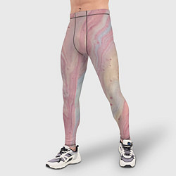 Тайтсы мужские Мраморный дизайн с розовыми, синими и желтыми цвет, цвет: 3D-принт — фото 2
