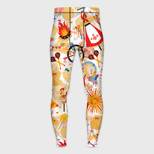 Мужские тайтсы Масленица Паттерн / 3D-принт – фото 1
