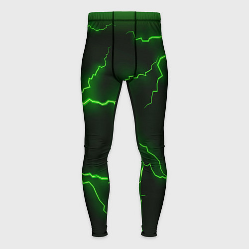 Мужские тайтсы Разряд молнии: Green / 3D-принт – фото 1
