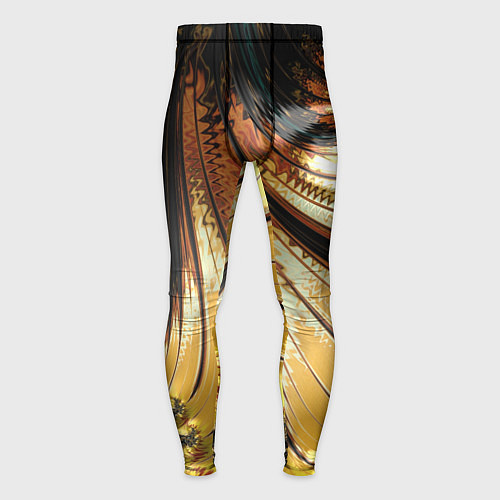 Мужские тайтсы Черный с золотым фрактал Абстракция / 3D-принт – фото 1