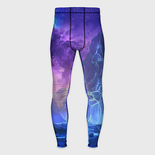 Мужские тайтсы Фантастический пейзаж Водопад Неон / 3D-принт – фото 1