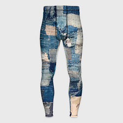 Тайтсы мужские Patchwork Jeans Осень Зима 2023, цвет: 3D-принт
