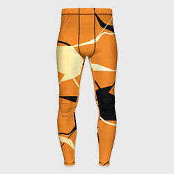 Тайтсы мужские Абстрактные полосы на оранжевом фоне, цвет: 3D-принт
