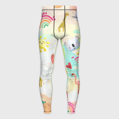 Мужские тайтсы Красочные животные / 3D-принт – фото 1