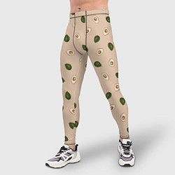 Тайтсы мужские Авокадо на бежевом паттерн, цвет: 3D-принт — фото 2