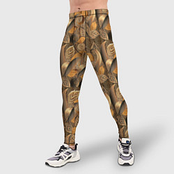 Тайтсы мужские Абстрактные объемные листочки, цвет: 3D-принт — фото 2