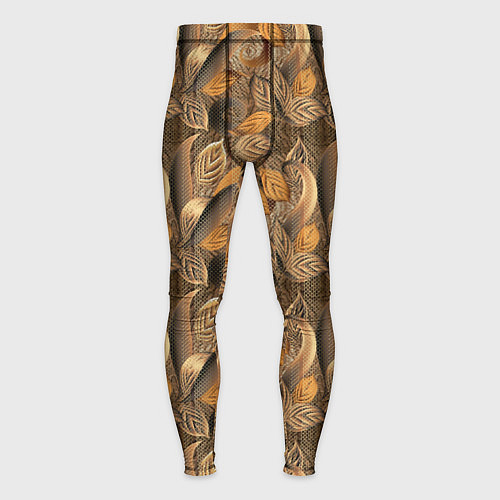 Мужские тайтсы Абстрактные объемные листочки / 3D-принт – фото 1