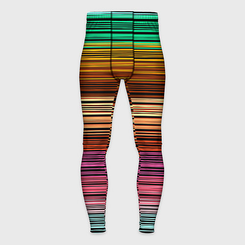 Мужские тайтсы Multicolored thin stripes Разноцветные полосы / 3D-принт – фото 1