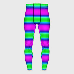 Тайтсы мужские Зеленый и фиолетовые яркие неоновые полосы striped, цвет: 3D-принт