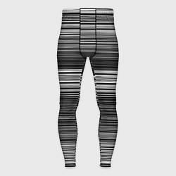 Мужские тайтсы Black and white thin stripes Тонкие полосы