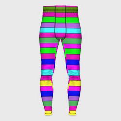 Тайтсы мужские Multicolored neon bright stripes, цвет: 3D-принт