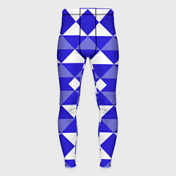 Тайтсы мужские Бело-синий геометрический узор, цвет: 3D-принт