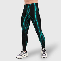 Тайтсы мужские Неоновые молнии, цвет: 3D-принт — фото 2
