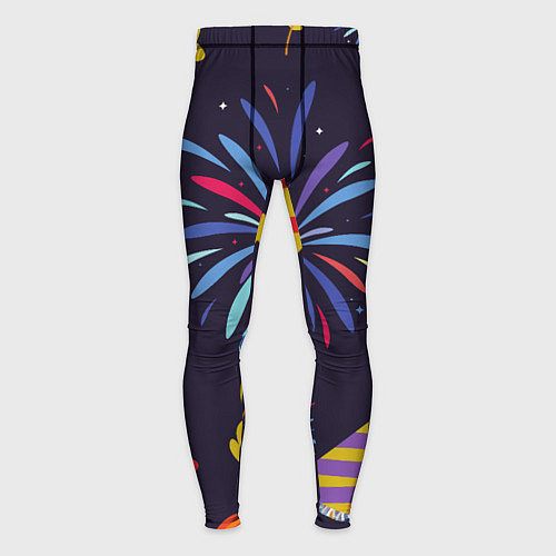 Мужские тайтсы Новогодний фейерверк / 3D-принт – фото 1