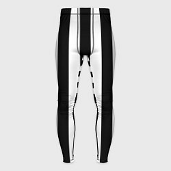 Тайтсы мужские Черно белый узор в полоску, цвет: 3D-принт