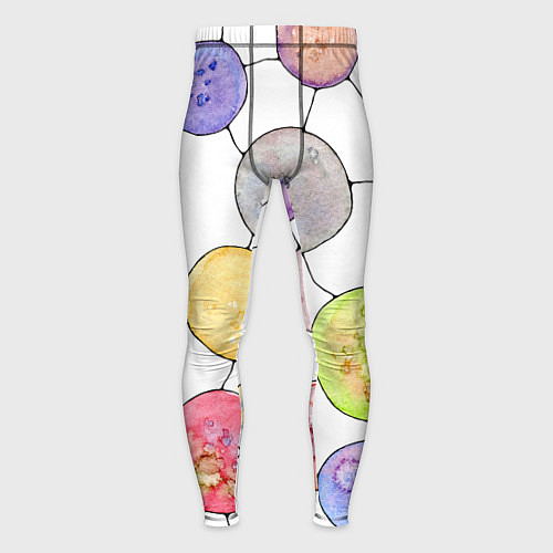 Мужские тайтсы Акварельные круги, узор / 3D-принт – фото 1