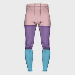 Тайтсы мужские Трёхцветный паттерн - розовый, фиолетовый и синий, цвет: 3D-принт