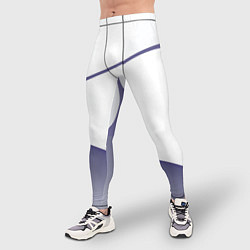 Тайтсы мужские Абстрактный белый и фиолетовый паттерн, цвет: 3D-принт — фото 2