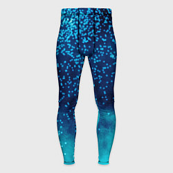 Тайтсы мужские Градиент голубой и синий текстурный с блестками, цвет: 3D-принт