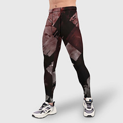 Тайтсы мужские Красные и чёрные полосы, цвет: 3D-принт — фото 2