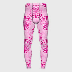 Тайтсы мужские Розовый орнамент, цвет: 3D-принт