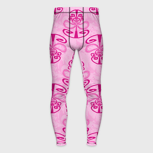 Мужские тайтсы Розовый орнамент / 3D-принт – фото 1